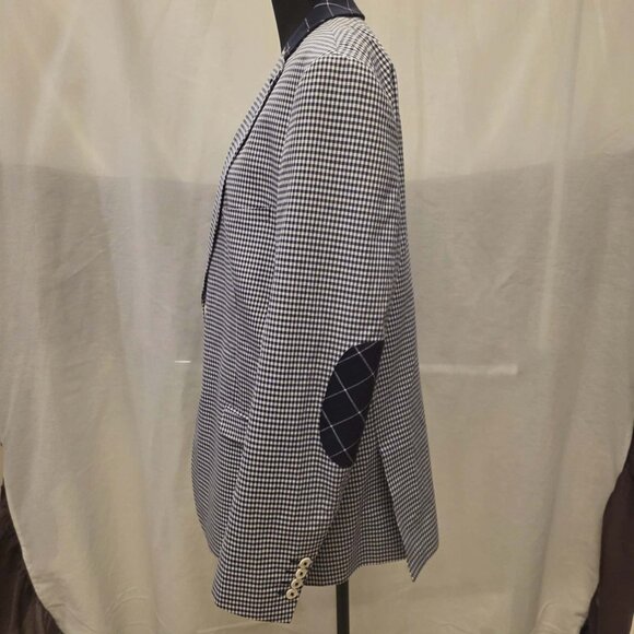 PAISLEY & GRAY BLAZER COAT JACKET BLUE WHITE CHECKED SIZE 42R - Picture 2 of 16